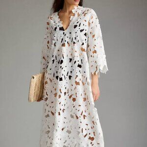 Floral Eyelet Kaftan by Anthropologie (one size)